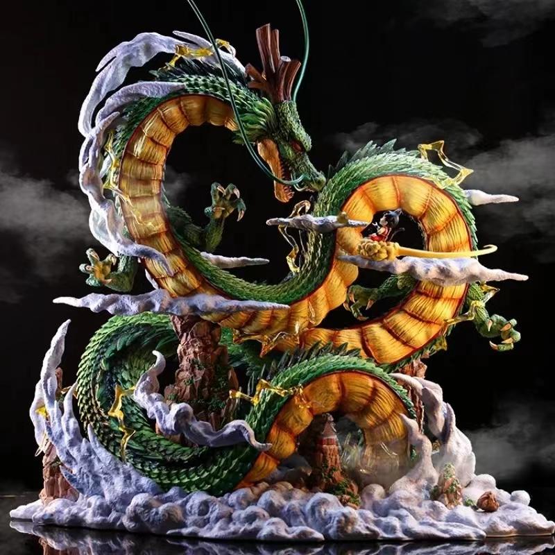 

24cm Dragon Ball Anime Figure Shenron Figure Goku And Shenron Figurine Model Pvc Statue Doll Collection Room Toy Gifts (As shown-2537)-