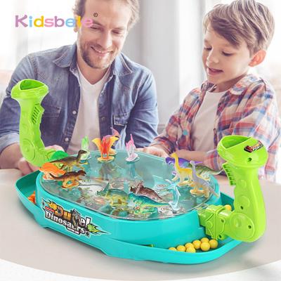 Children Catapult Marble Toy Dinosaur Battle Board Play Parent-Child Double Game Machine Educational 2-Player Battle Table Games