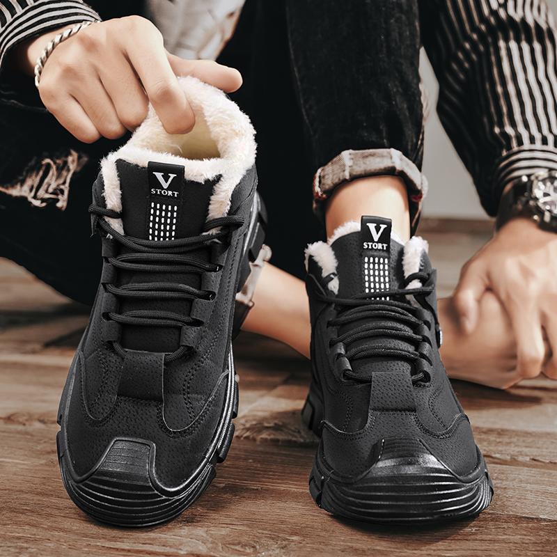 Bavlněné boty 2024 Pánské Zimní Nové Vysoce kvalitní Kožené Obličej Proti Studené Tenisky Teplé Venkovní Turistika Neklouzavé Ležérní Krátké boty