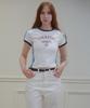 Keulleiseu Retro Slim Fit Color Block Short Sleeve T-Shirt_White