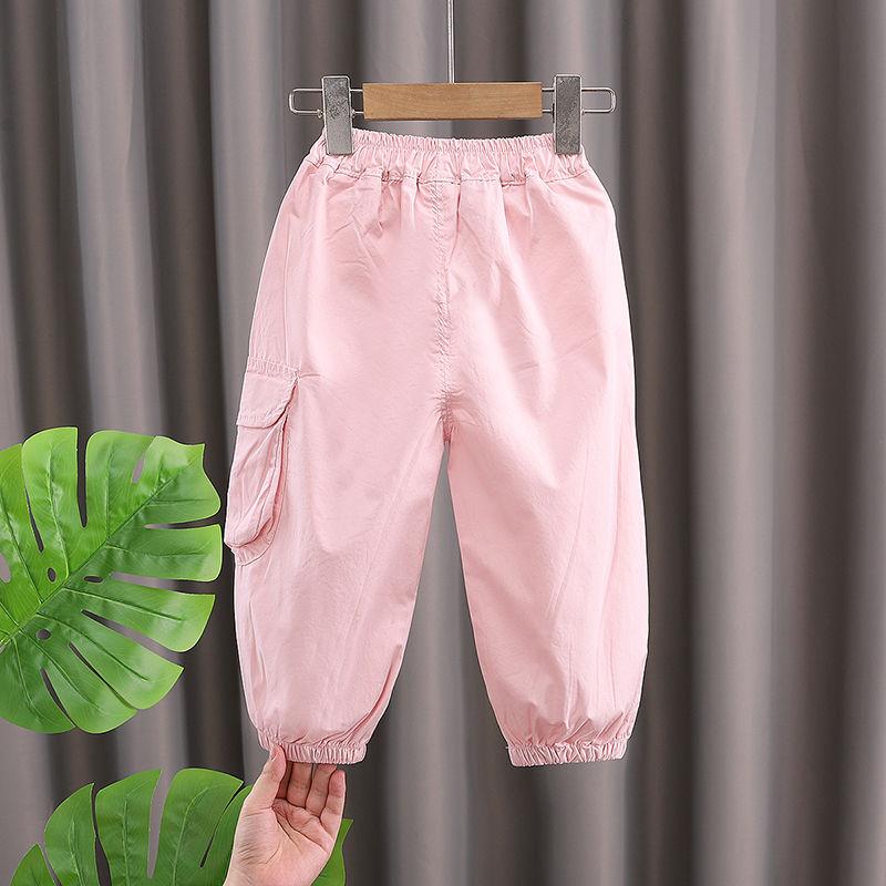 Mädchen Arbeitshose Sommer Dünnes Design Kinder Freizeit Sporthose Baby Mädchen Mückendichte Hose Sommerhose für Oberbekleidung