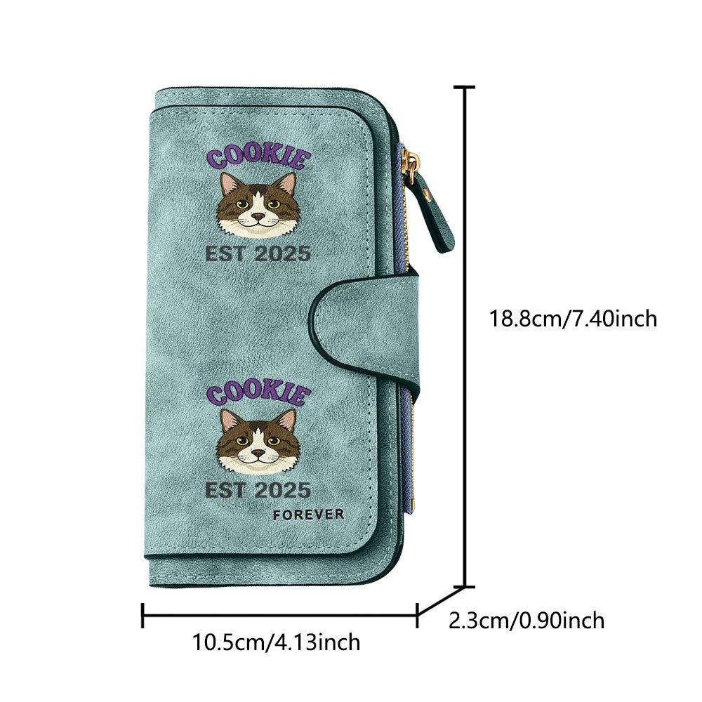 COOKIE Cat Long Zipper Wallet, Large Capacity Card Holder, Unisex Clutch Bag, Fashionable Zipper Coin Purse, Suitable for Daily Use, A Great Gift for
