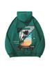Unisex American Casual Printed Hooded Sweatshirt - Loose, Fashionable Long Sleeve Top