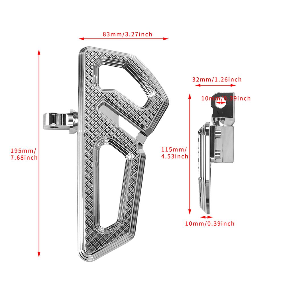 Motorcycle Passenger Floorboard Aluminum Rear Pedal Footpegs Footboard For Harley Touring FLHR Street Electra Glide FLTR Softail