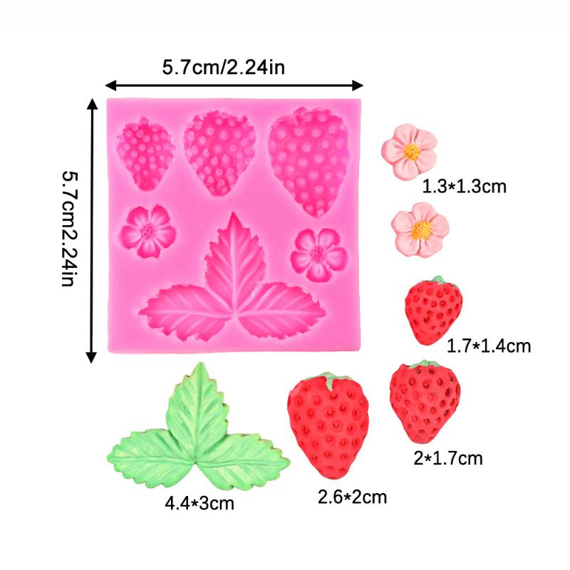 Truskawkowy Kwiat Liść Fondant Silikonowa Forma Narzędzie do Dekorowania Ciast Sugarcraft Czekolada Gumpaste Forma Narzędzie do Gliny Żywicznej