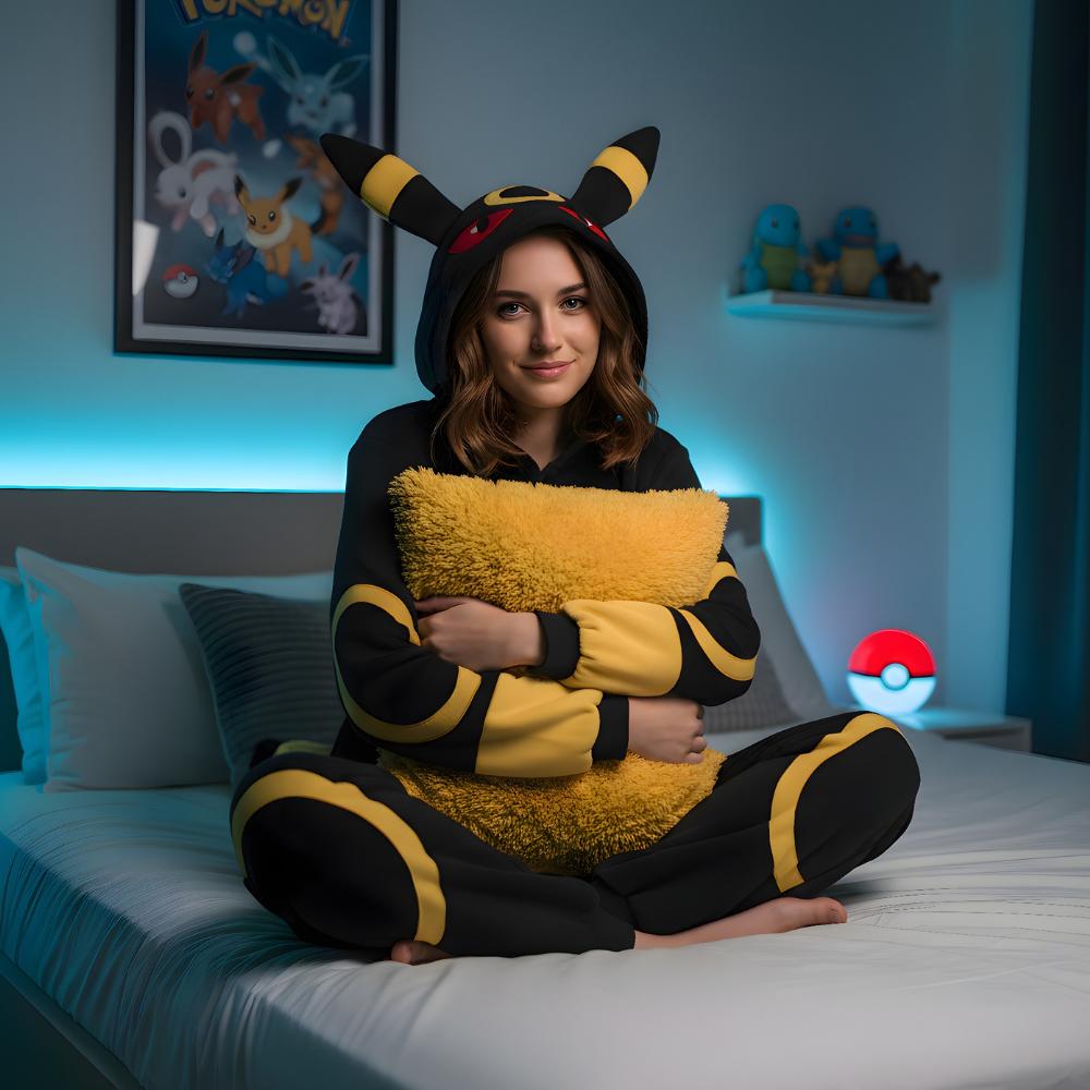 Pigiama Intero Kigurumi Costume Travestimento Pokemon Umbreon Xxl: 185 - 195Cm