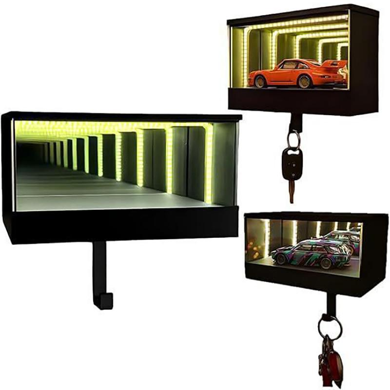 LED Işıklı Garaj Anahtarlığı Araba Tutkunu Anahtarlığı LED Sonsuzluk Aynalı Anahtarlık Araba Severlere Hediye Girişler İçin Kolay 1 Adet