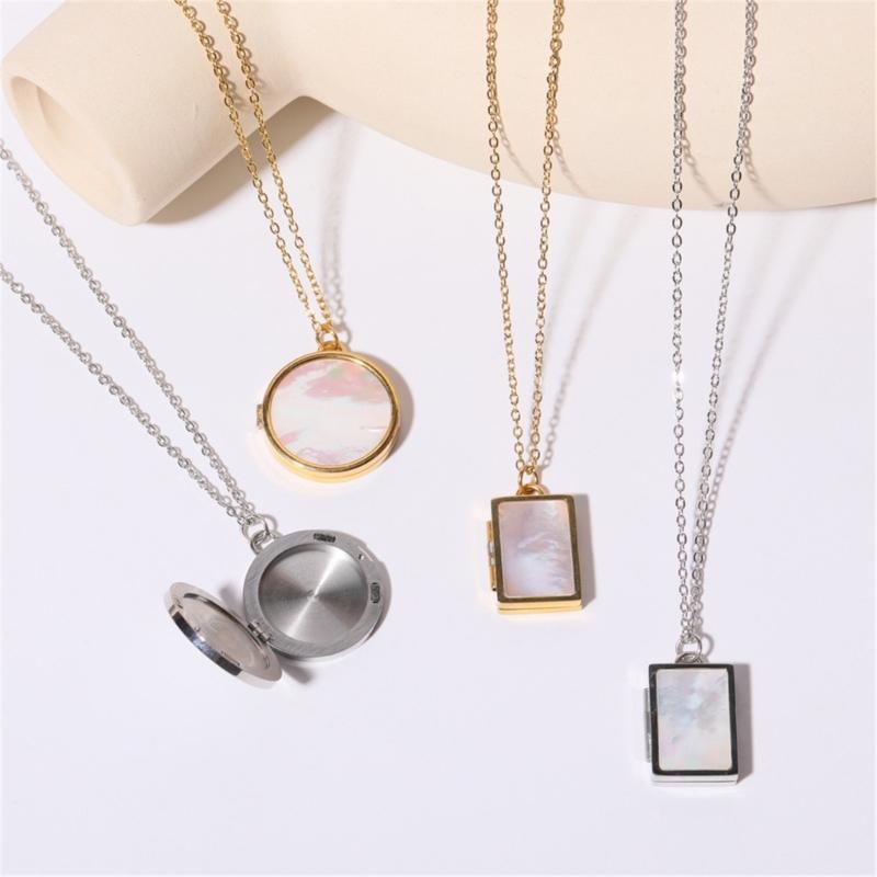 Customizable Pet Photo Album Necklace Elegant Pet Photo Album Pendant Neckchain Adornment for Daily Wear Dates Parties