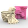 Flower Pot Silicone Mold Concrete Cement 3D Girl Flowerpot Mould Plaster Molds Candle Holder Epoxy Resin Mould Crafts
