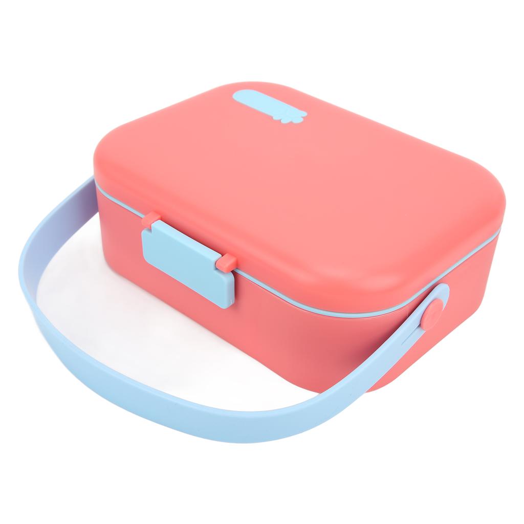 Pet Food Box Double Layer PP Toxic Free Prevent Leakage Carrying Dog Bento Box for Outdoor TravelPink