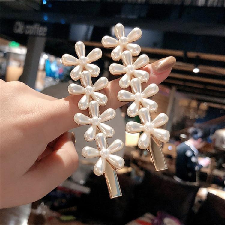 Korean Chic Round Pearl Flower Hair Pins Vintage Barrettes Hair Clips Set Crystal Metal Hair Accessories Hairgrip for Women
