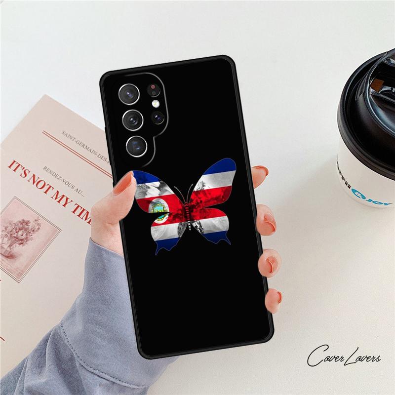 Costa Rica Flag Phone Case For Samsung Galaxy S24 S25 S23 S22 Ultra Note 10 20 Plus S20 S21 FE Cover