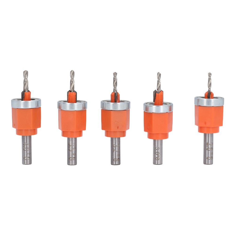 5pcs 2.8 3 3.2 3.5 4mm Diameter Countersink Drill Bit Set Hole Opener Bit Set  PVC Edge Banding