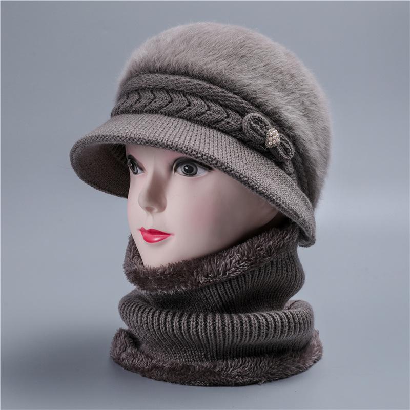Autumn and winter female rabbit fur wool hat winter velvet warm hat