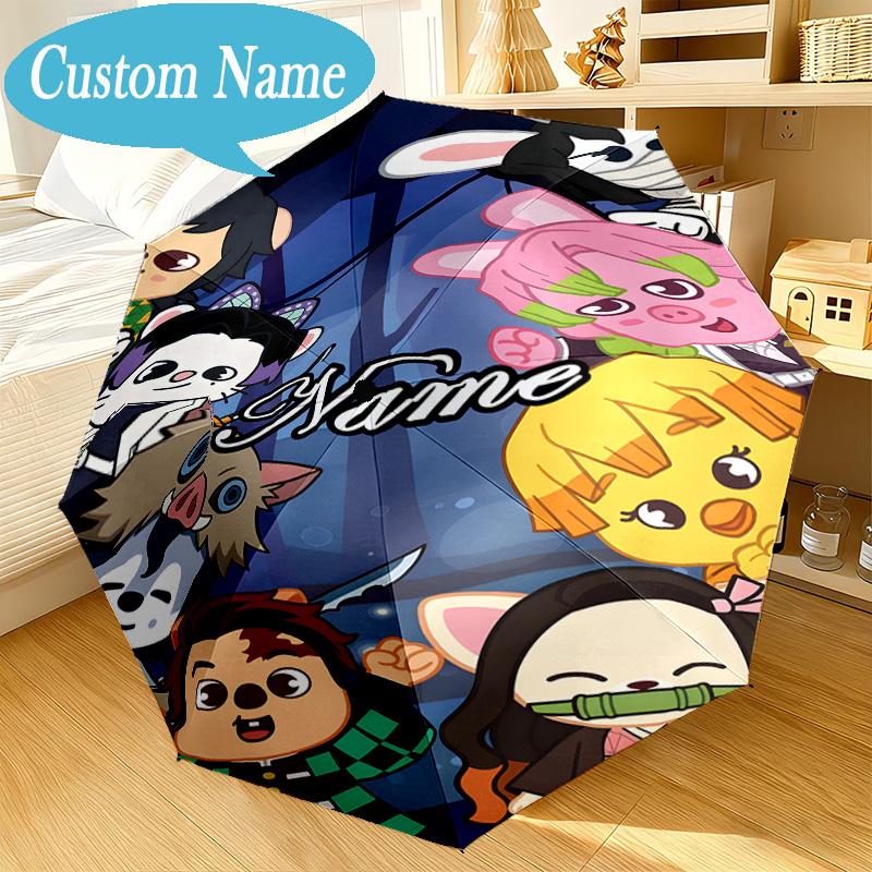 Custom Name Umbrella Pink Hair Anya Umbrella 8-Frame for Travel, Camping, Casual Lightweight Portable, Essential for Family Gifts