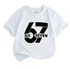 Kids Boys Girls Crew Neck Short Sleeve 100% Cotton T-Shirt, Stylish 6 7 Number Print Casual Soft Breathable Tee for Daily Wear School Summer Outfits 2