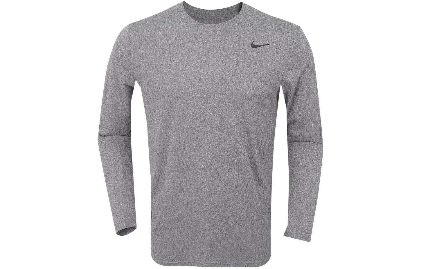 

Nike T Shirts Men s Gray Crew Neck Moderate Straight Fit 727980-091 L
