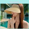 Straw Beach Hat With Wide Brim For Summer Sun Protection And Outdoor Casual Wear