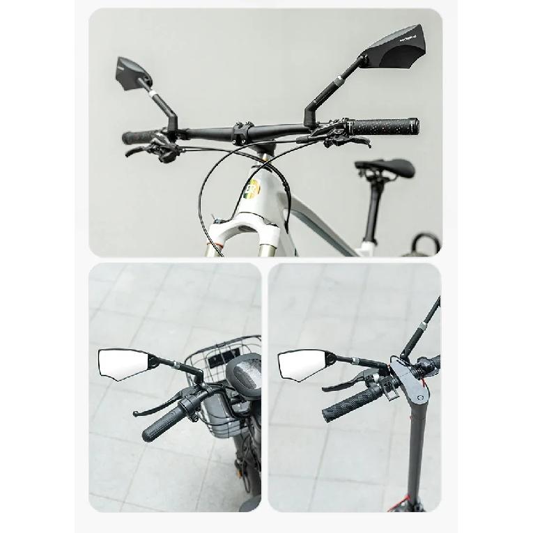 ROCKBROS Bicycle Rearview Mirror Universal Wide-Range 360° Adjustable Mirror For Mountain Road Bike Motorcycle Scooter Safety