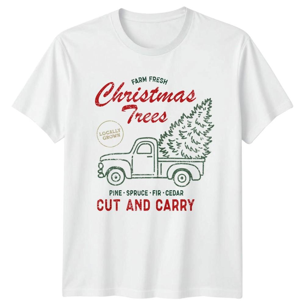 Farm Fresh Christmas Trees Truck Holidays Graphic Unisexs Unisexs Tee S