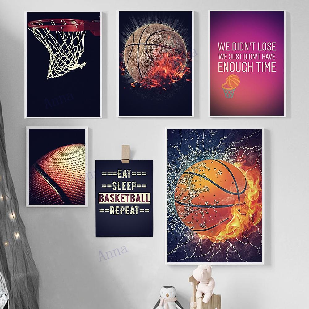 Sport Basketball Inspirational Words Canvas Painting Motivational Posters and Prints Wall Art Picture for Living Room Decor