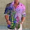 Künstlerisches abstraktes Spritzer-Design Langarmshirt, trendige Freizeitkleidung für einen modernen Stil.