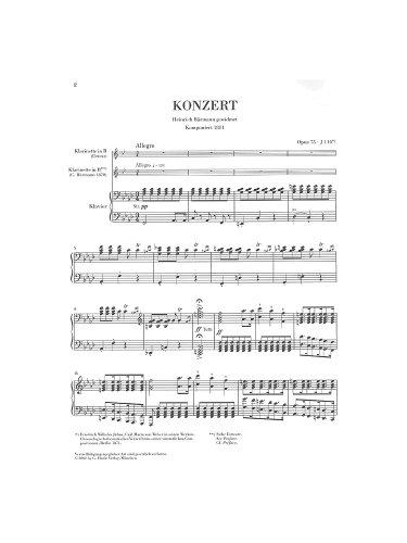 Weber: Clarinet Concerto No. 1 In F Minor, Op. 73 / Henle Urtext Edition / Solo with Piano Accompaniment