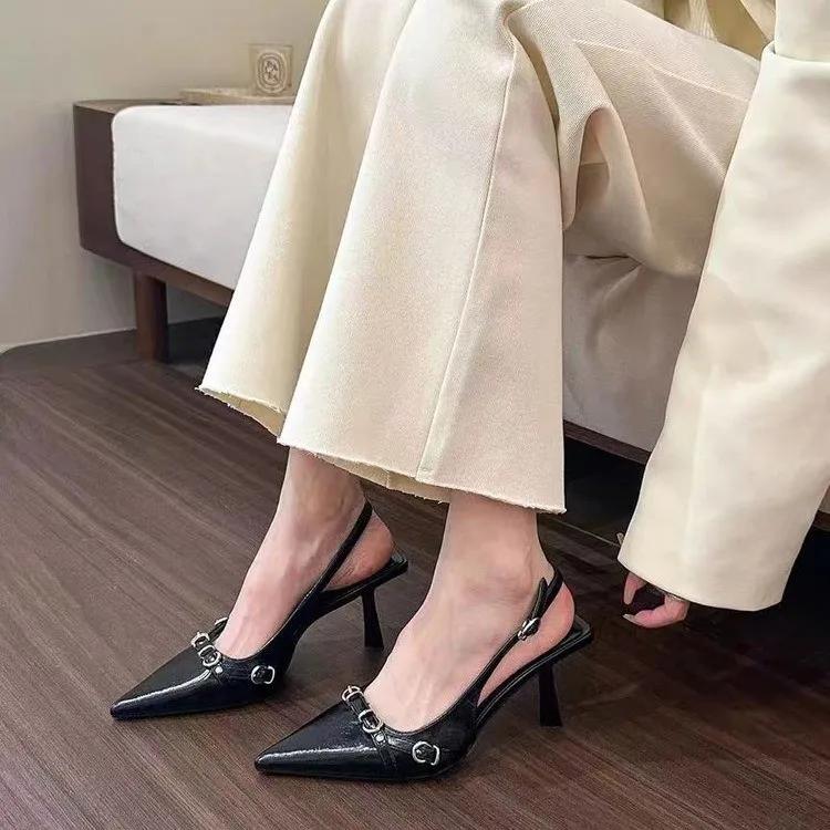 Fashion Summer Women's Sandals Fashion Sexy High Heels Footwear Elegant Slingback Pointed Slip on Party Lady Pumps Shoes Zapatos Mujer