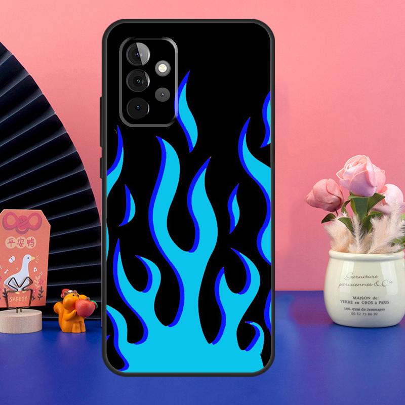 Flame Aesthetic Light Blue Fire Pink Case For Samsung Galaxy A54 A34 A24 A14 A73 A53 A33 A23 A13 A52 A32 A22 A12 A51 A71 Cover
