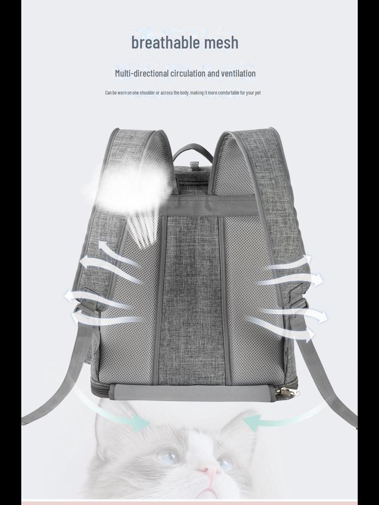 Portable Foldable Pet Backpack - Breathable, Wear-resistant Oxford Cloth for Cats and Dogs