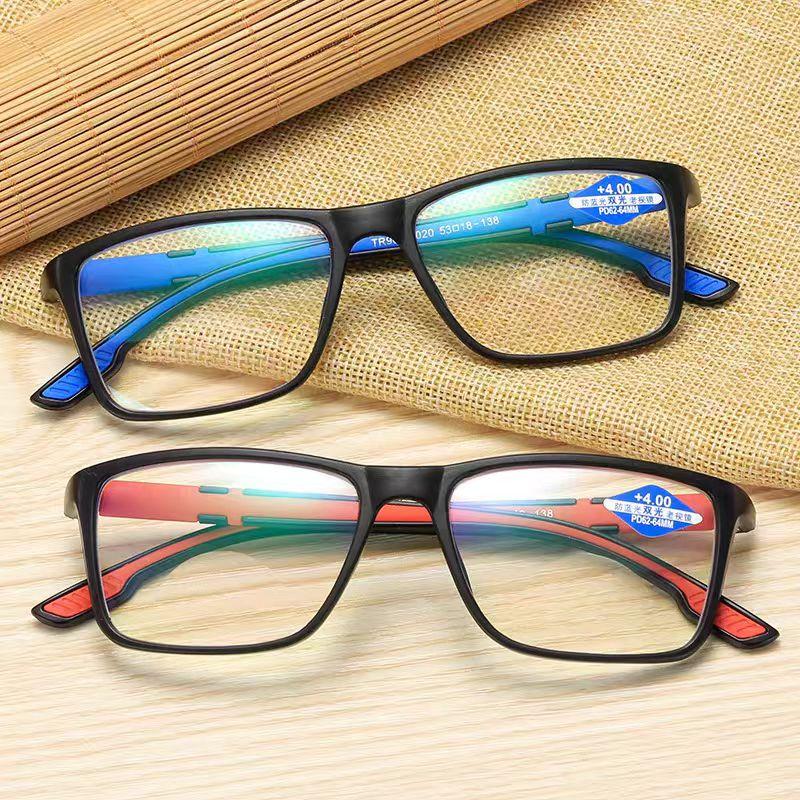 3PCS Anti Blue Light Reading Glasses TR90 Frame Sports Eyewear for Men Women Presbyopia +100 To +400 Black Red
