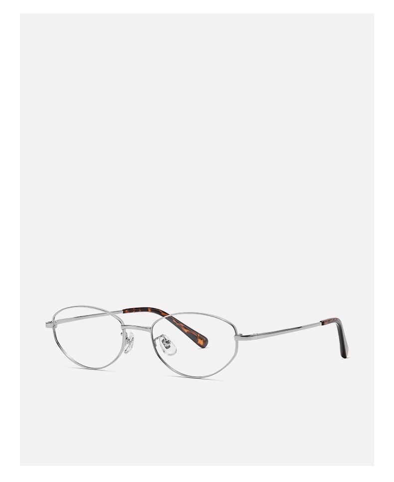 High-Sense Cat-Eye Silver Eyeglass Frames for Myopia 98695