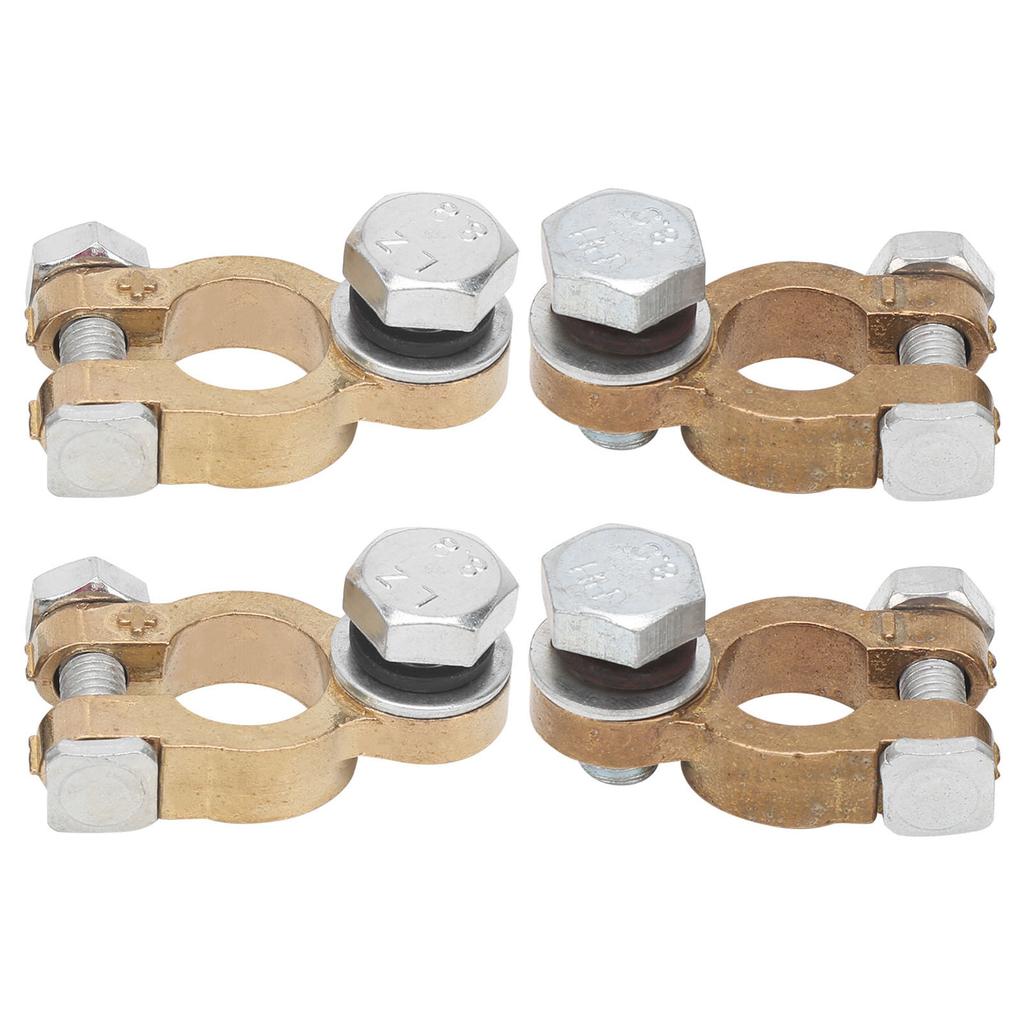 4pcs Battery Cable Terminal 300A Brass Battery Terminal Connector M10 for Automobiles Trucks Caravan