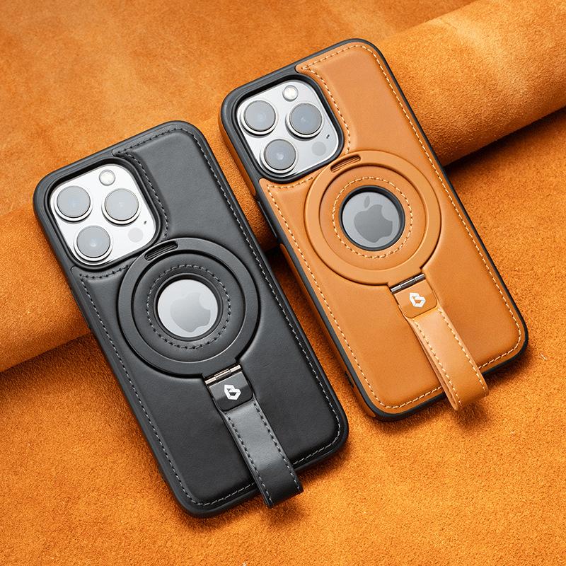 Applicable to iPhone11 mobile phone case magnetic bracket lanyard Apple 11promax all-inclusive 11 anti-drop 11 men's leather case