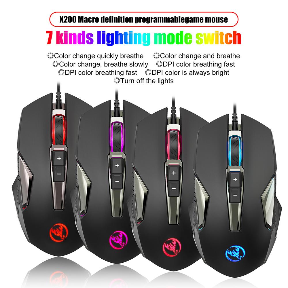 Wired Programmable Gaming Mouse Adjustable 8000 Dpi Portable Usb Computer Game Mice Gamer Accessories With Led Backlit