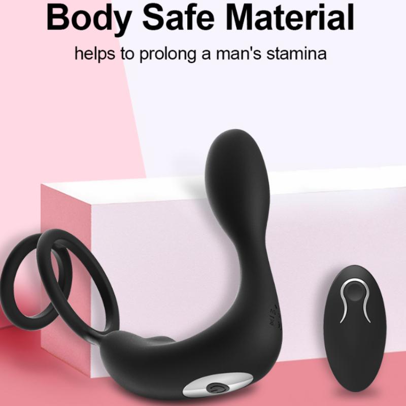 Bezprzewodowy pilot masażer prostaty wibrator analny zabawki erotyczne dla mężczyzn Penis Cock Rings opóźnienie wytrysku Butt Plug mężczyzna gejów