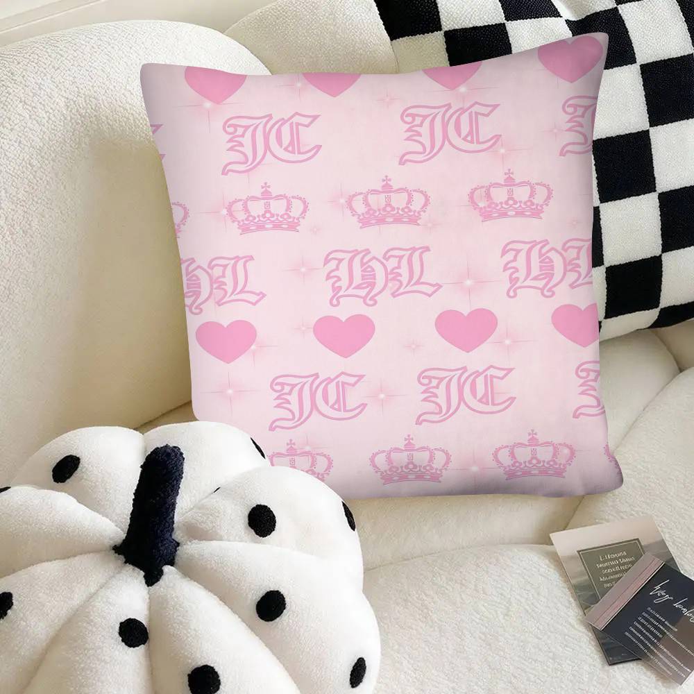 

J-Juicy C-Couture Pillow Case Square Pillow Bedroom Sofa Leisure Comfort Cushion Car Home Decoration 16x16Inch