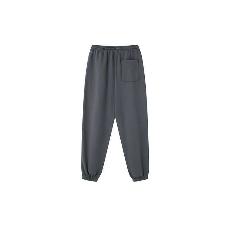 Li Ning Badfive Solid Mid-Waist Cuffed Fleece Knit Sports Pants Men Pants Dark-Gray AKLT879-2