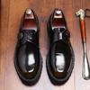 Men's British-Style Patent Leather Monk Shoes, Business Formal with Thick Sole for Height Increase, Ideal for Suits, Weddings, and Formal Occasions.
