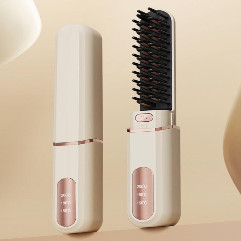 Straightening Comb Fast Heating Ionic Conditioning Technology Adjustable Temperature Hair Styling Comb Ergonomic Handle