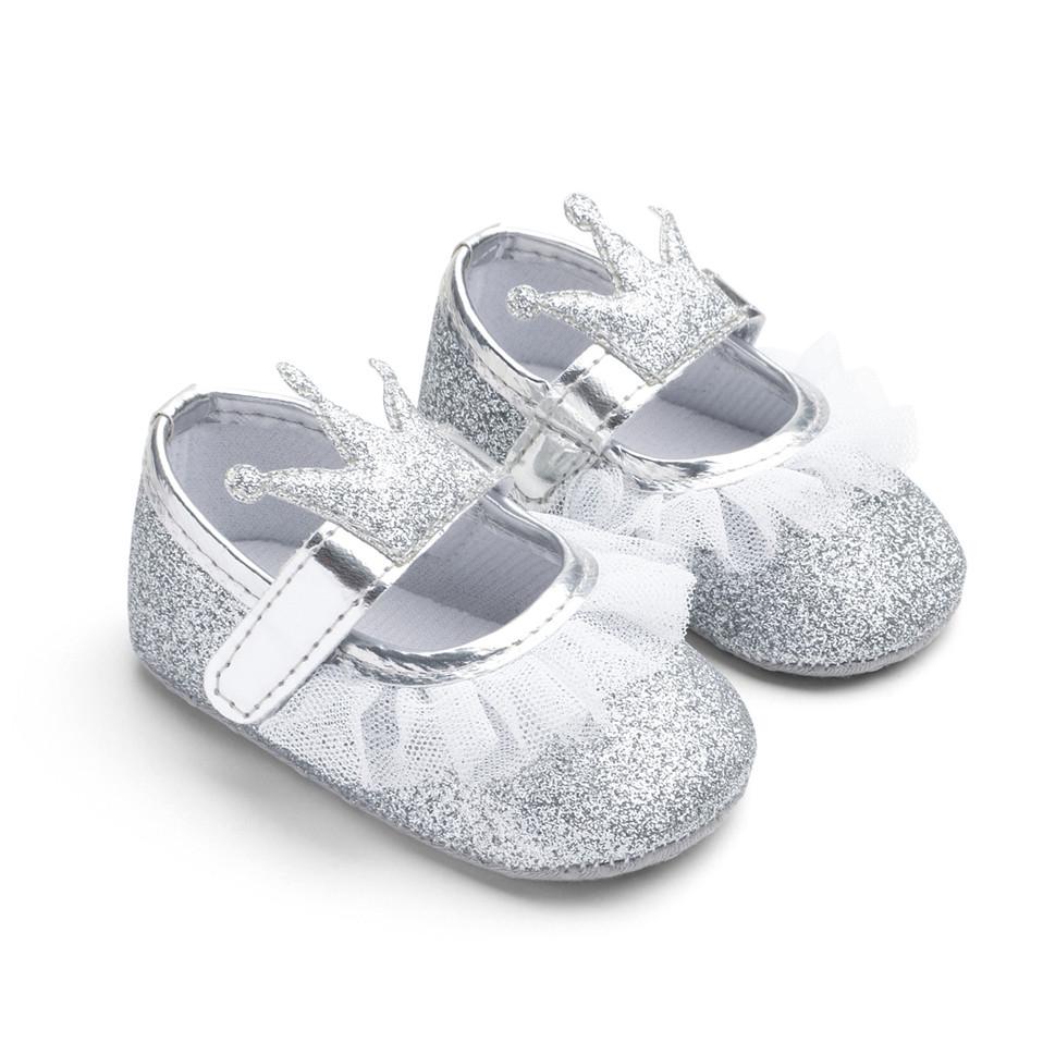 Baby Girls Shoes Infant Toddler Crib Baby For Newborn Kids First Walkers Shining Crown Soft Sole