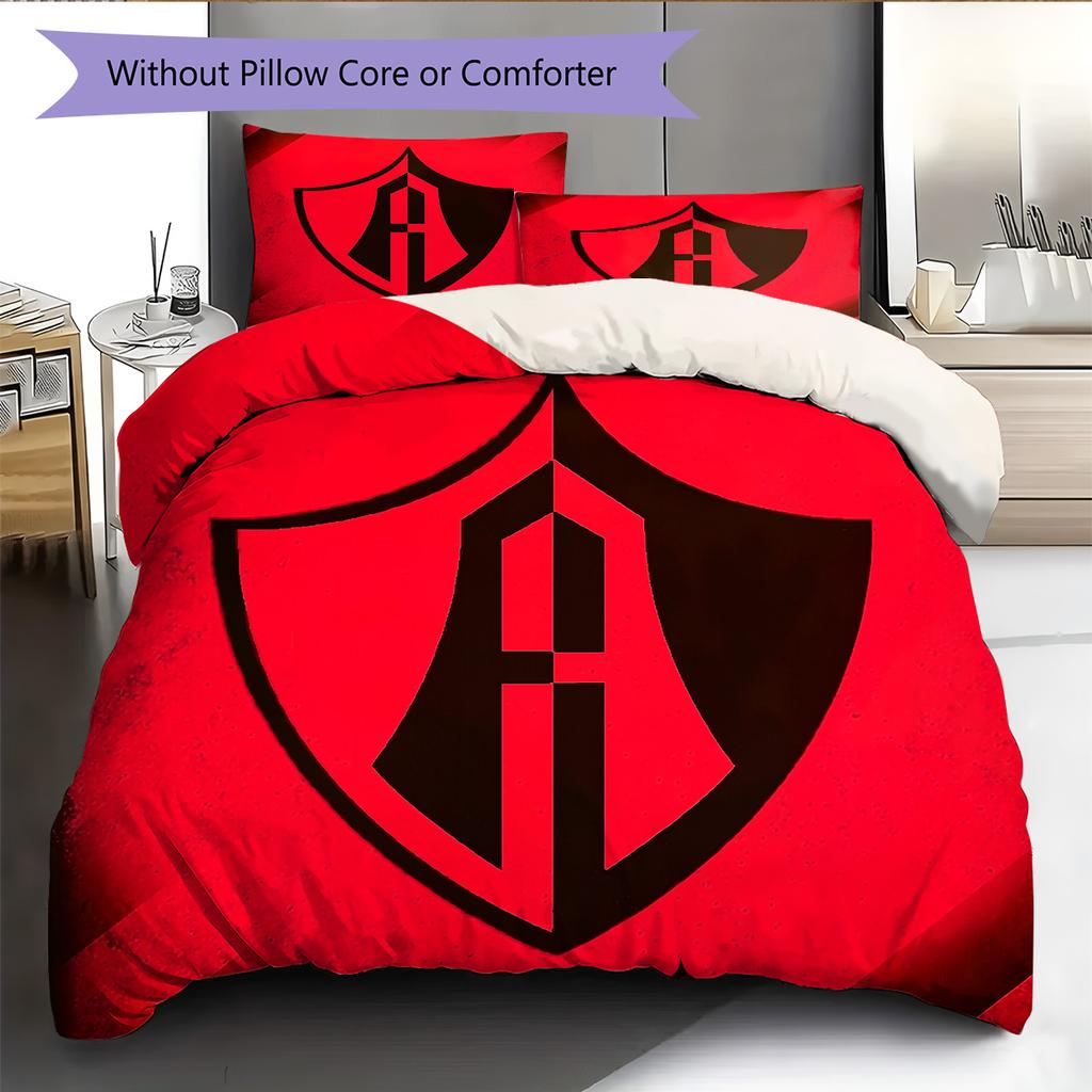 Atlas Football Club Pattern Bedding Quilt Set Home Decoration Gift (1 * duvet cover + 2 * pillowcase without core)