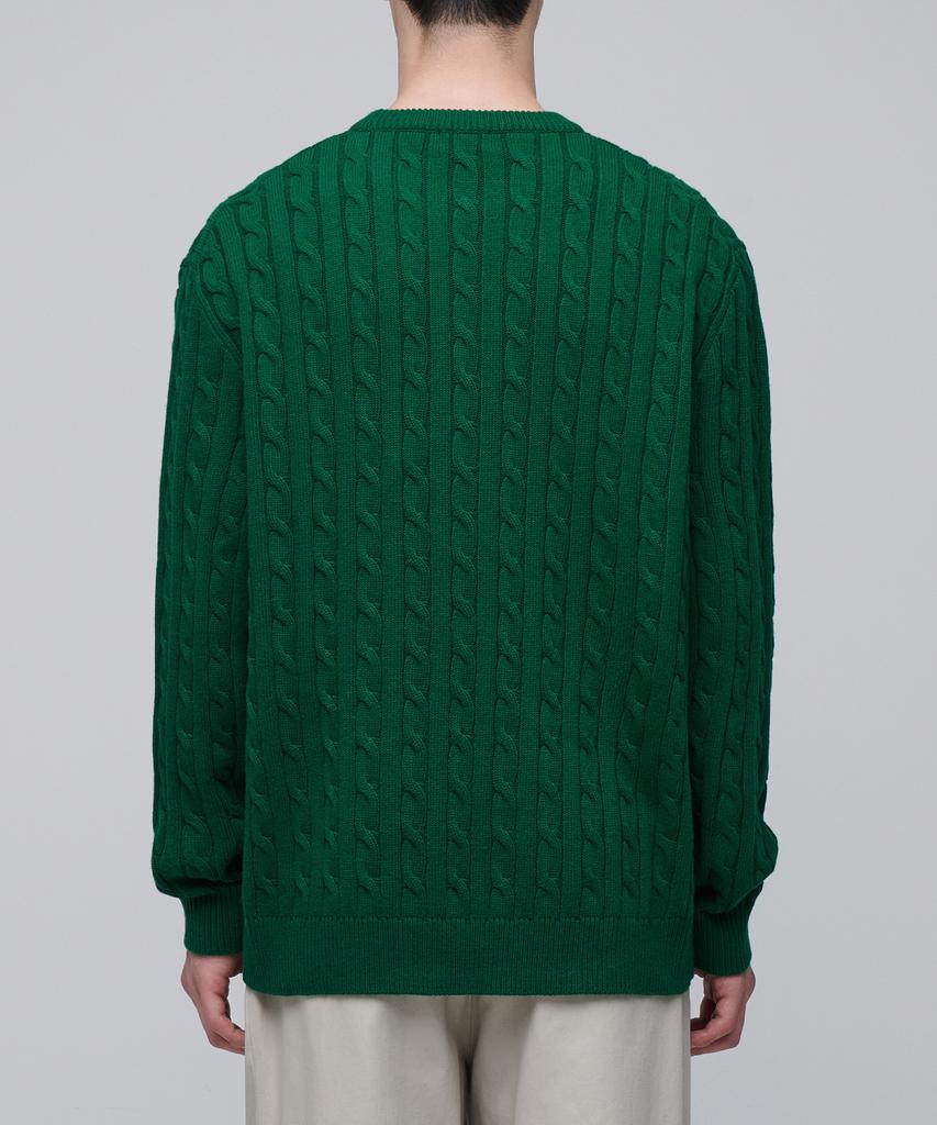 MUSINSA STANDARD Cable Crew Neck Knit [Jolly Green]
