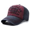 Spring Summer Men Baseball Cap Casual Distressed Washed Cotton Letter Embroidered Cap Bent Brim Dome Casual Sun Protection Hat