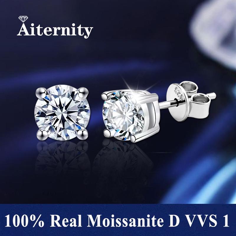 Promotion Moissanite Earrings for Women Pass Diamond Test Pen 100% With Ear Studs 925 Silver Fine Jewelry
