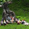 Romantisches Paar Schaukel Blume Statue Feengarten Mikro Landschaft Heimdekoration Anhänger Harz Handwerk Kreative Szenendekoration