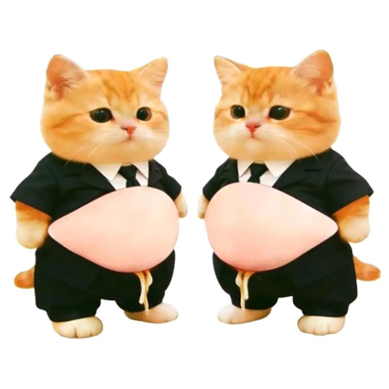 3D наклейки на живіт кота, м'який силікон, для чохла телефону, прикраса для авто, подарунки на дитячий день народження, святкові аксесуари