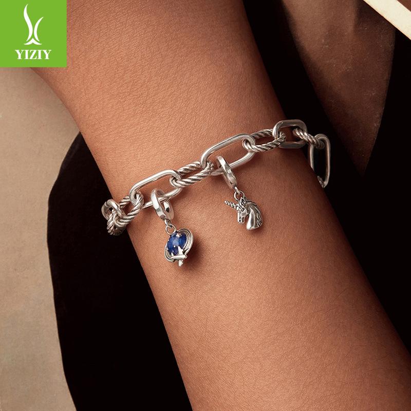 Ouvrir Et Fermer Avion Global Tour Eiffel Voyage Pendentif Argent Sterling S925 Créatif Polyvalent Bijou DIY