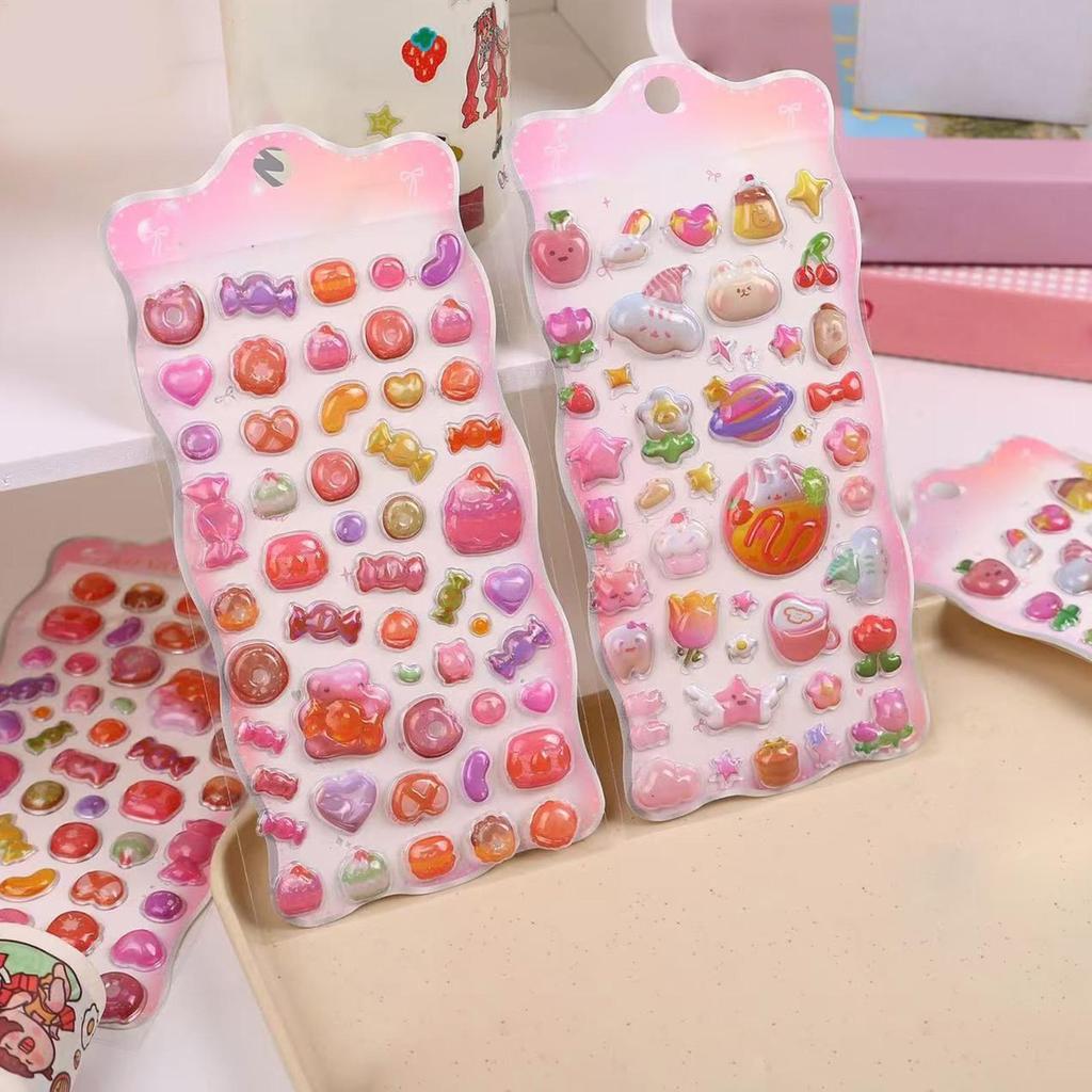 Cute Animal Patterns Bubble Stickers Cartoon 3D Embossed Stickers Children Toys Stickers For Scrapbooks Notebooks Tablets