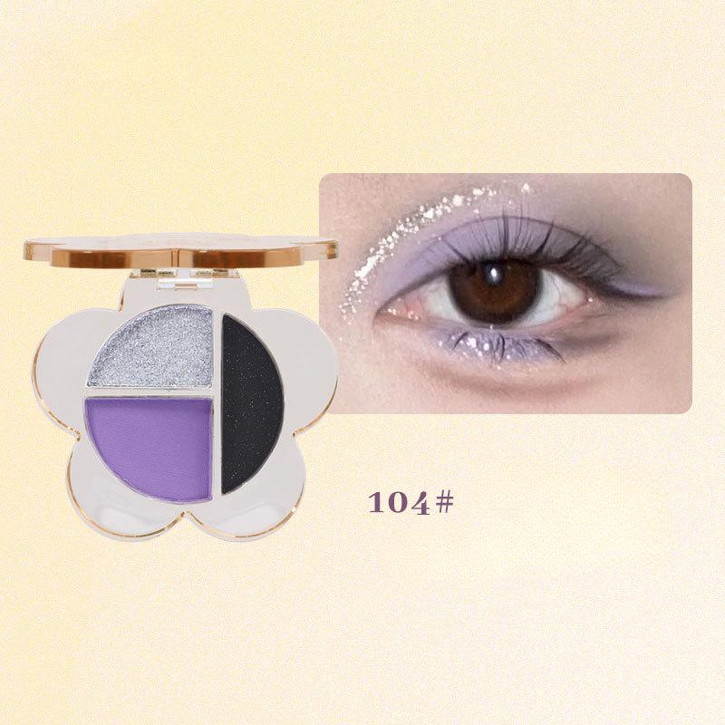 Fard de ochi tăiat, paletă fină de fard de ochi cu flori sidefate strălucitoare, machiaj avansat de culoarea pământului